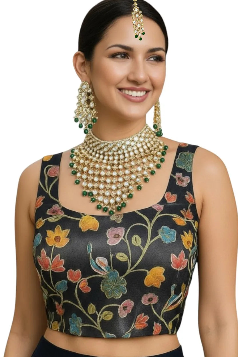 Gold-Plated Stone Studded Jewellery Set