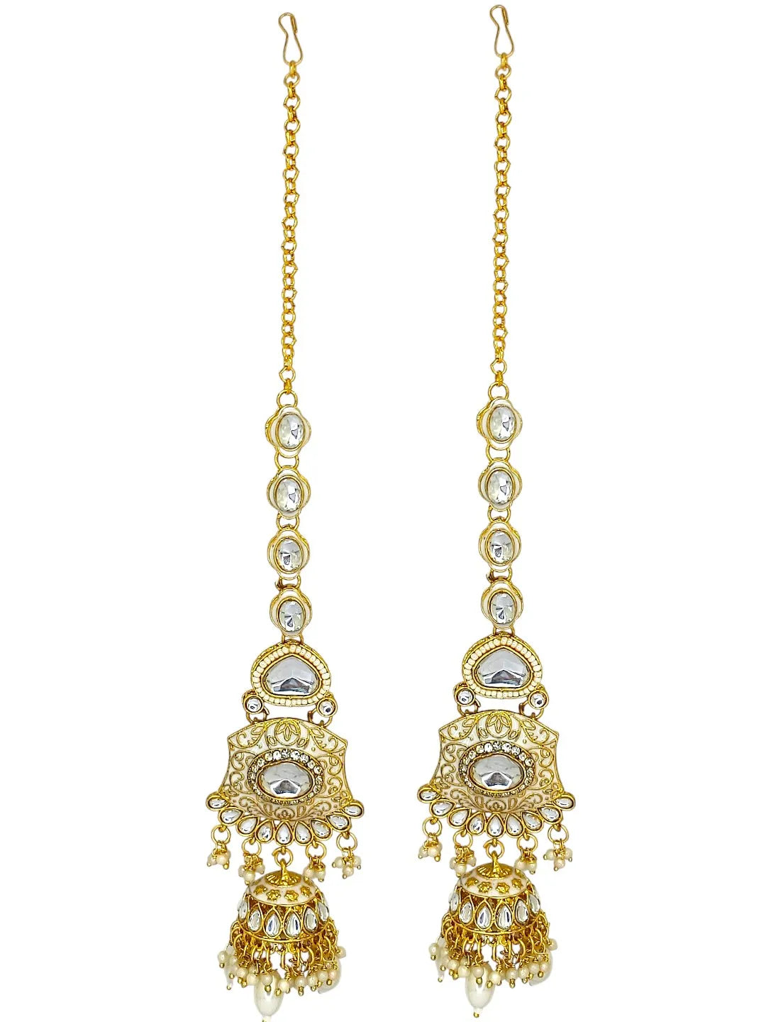 Gold-Plated Kundan Stones Stud Jewellery Set