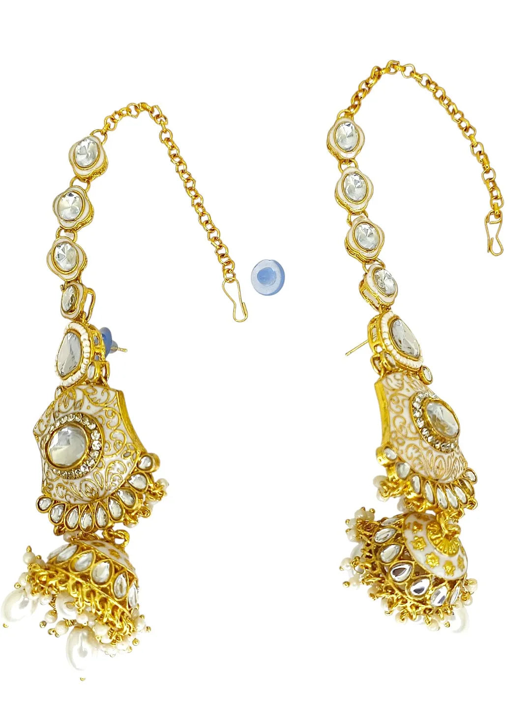 Gold-Plated Kundan Stones Stud Jewellery Set