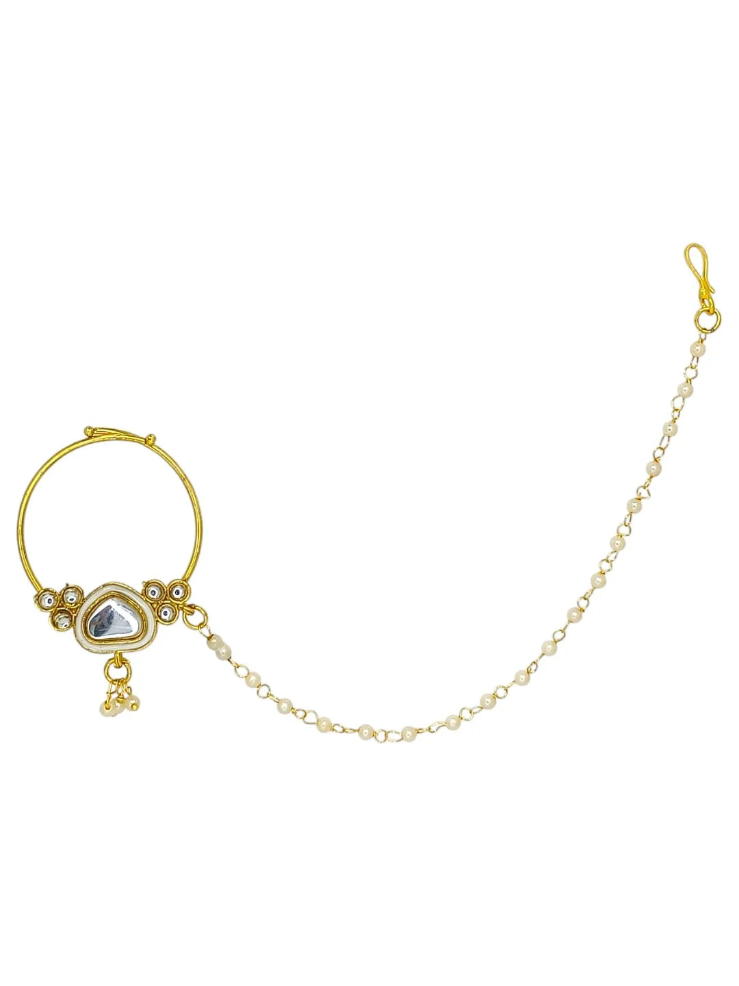 Gold-Plated Kundan Stones Stud Jewellery Set