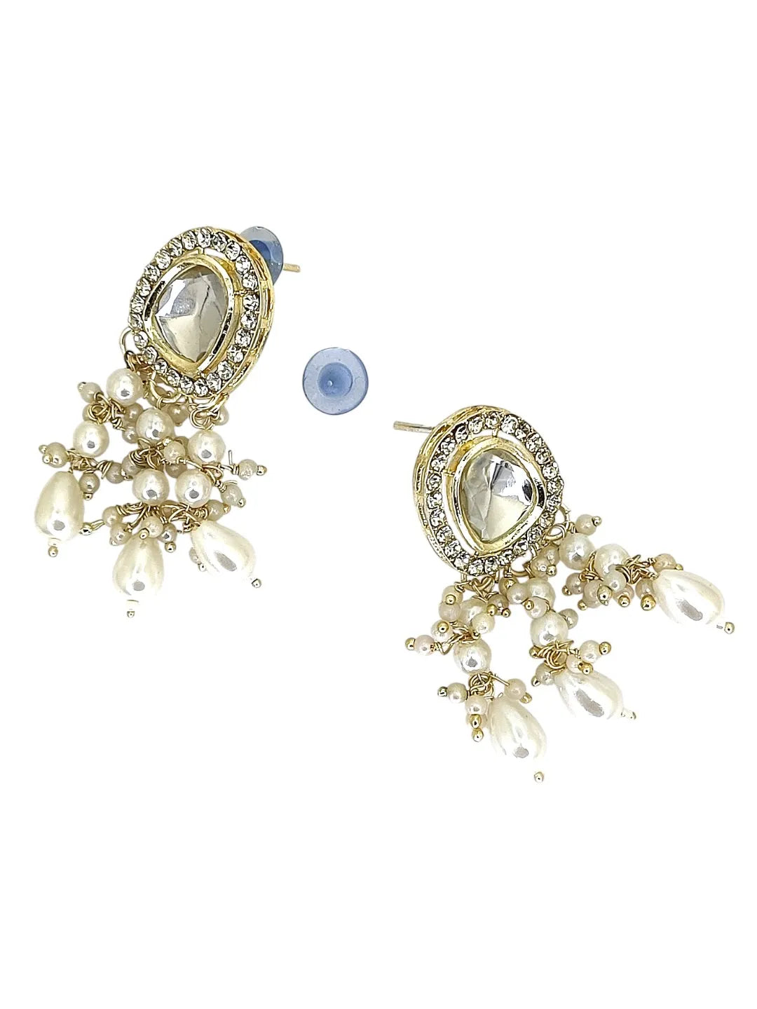 Gold-Plated Kundan Studded & Beaded Jewellery Set