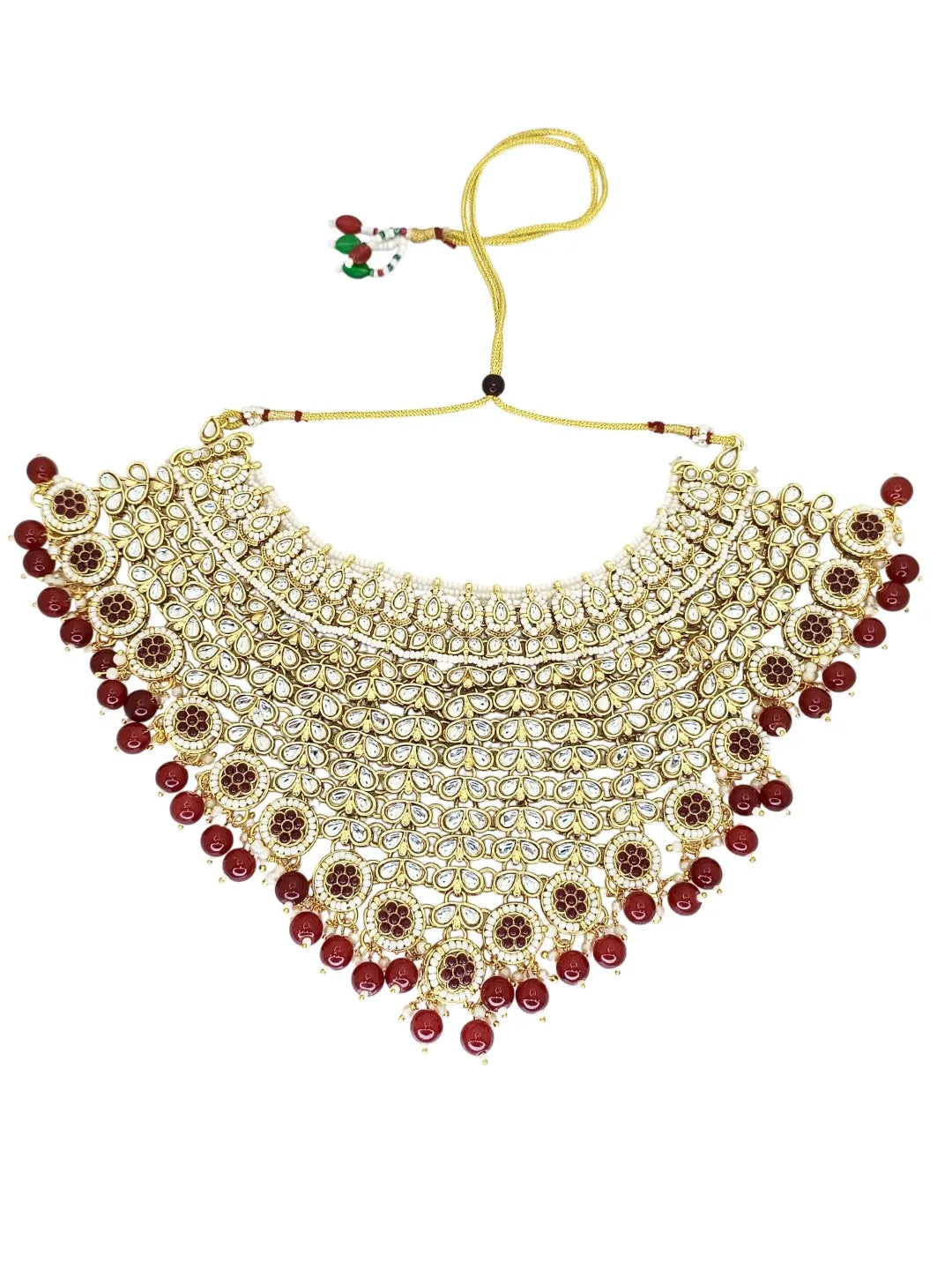 Gold-Plated Kundan Stones Studded Jewellery Set