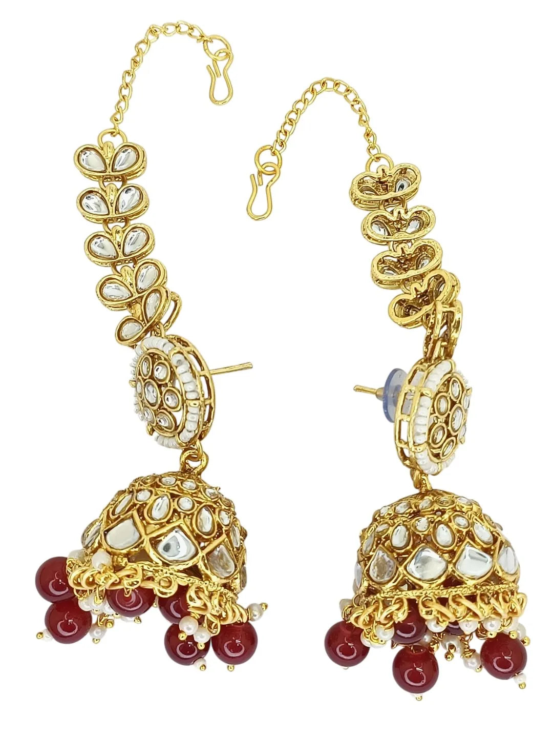 Gold-Plated Kundan Stones Studded Jewellery Set