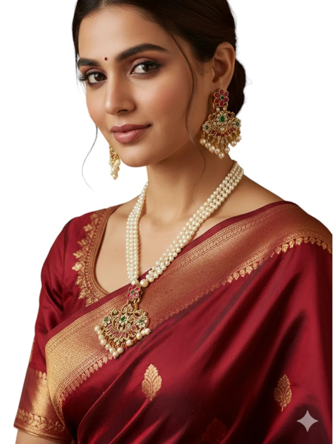Gold-Plated Layered Cubic Zirconia Necklace and Earrings