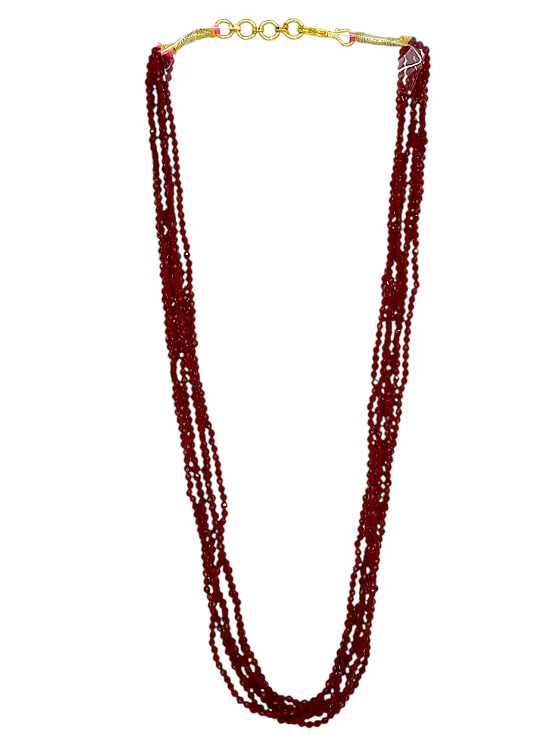 Red Beaded Layered Necklace