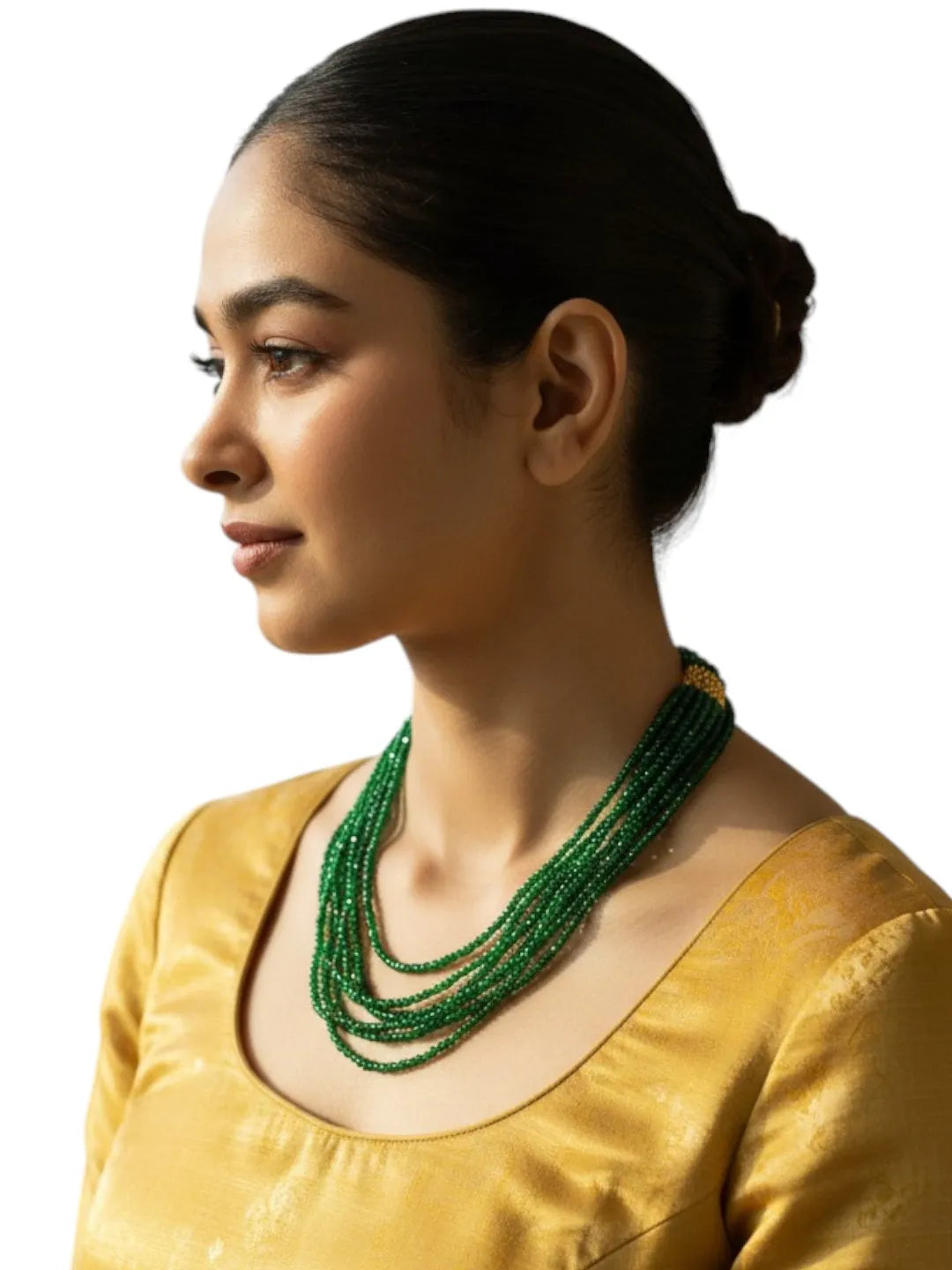 Green Beaded Layered Necklace