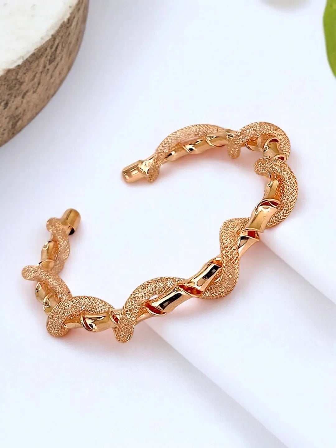 Rose Gold Plated Twisted Bracelet
