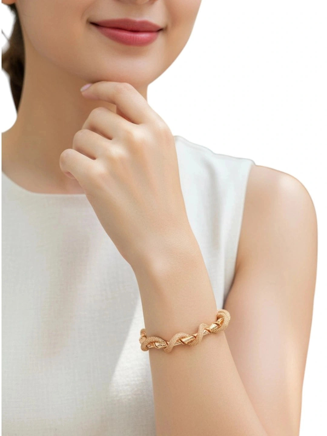 Rose Gold Plated Twisted Bracelet