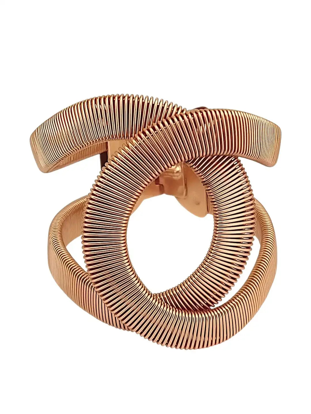 Women Gold Plated Spiral Cuff Bracelet