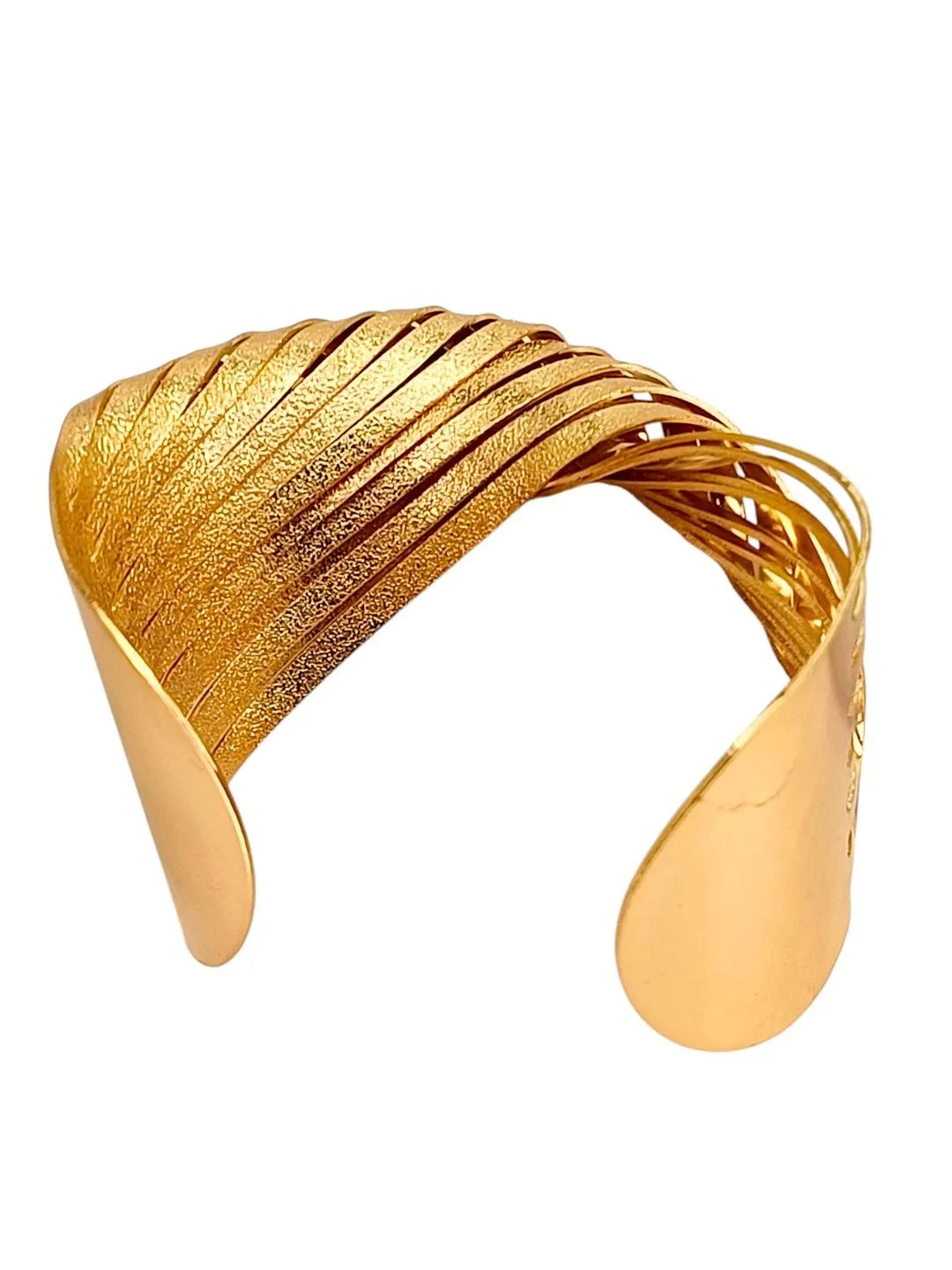 Women Gold Plated Bow Shaped Cuff Bracelet