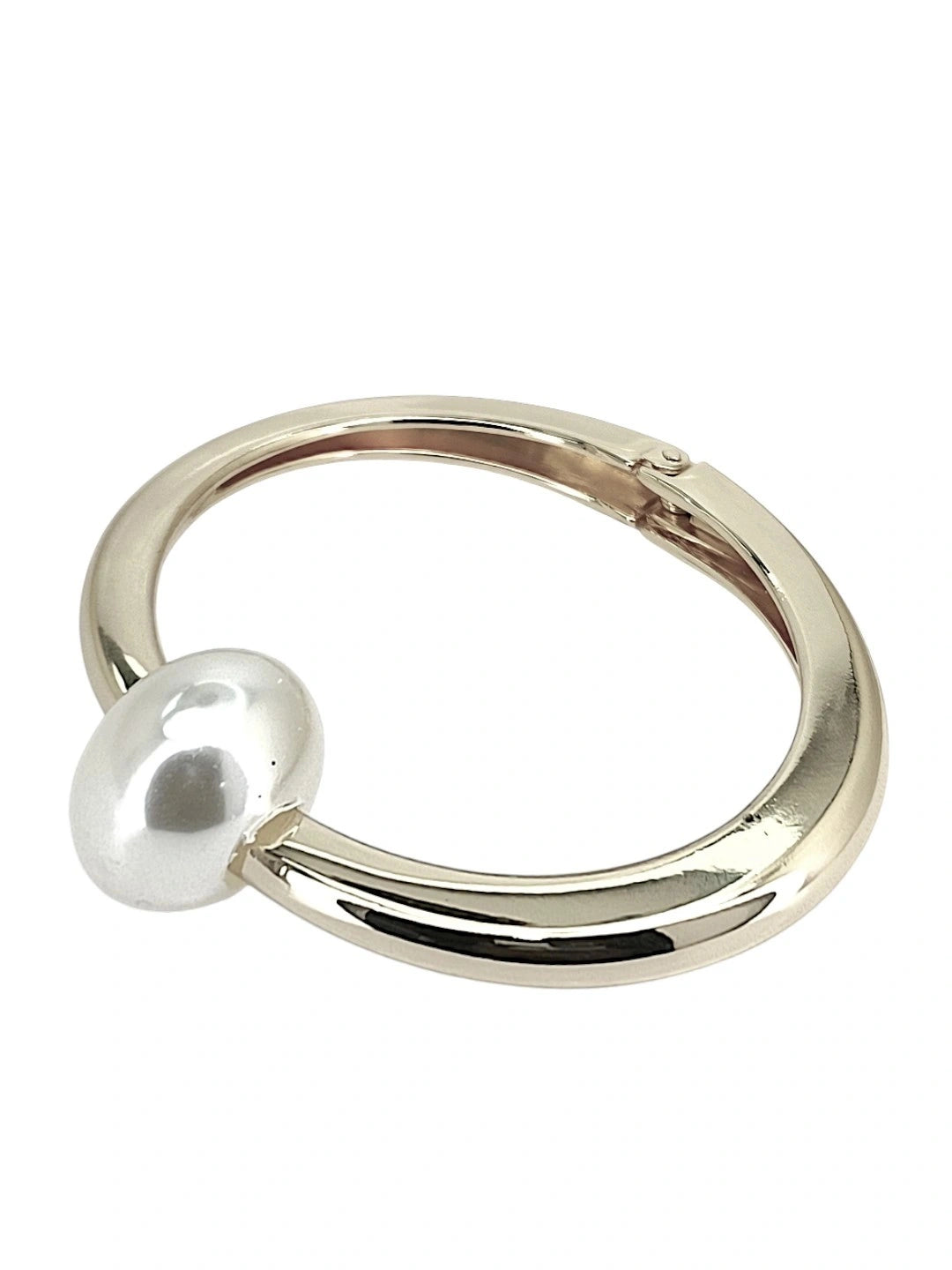 Women Silver Plated Pearl Cuff Bracelet