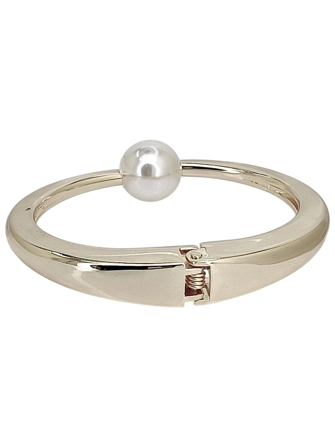 Women Silver Plated Pearl Cuff Bracelet