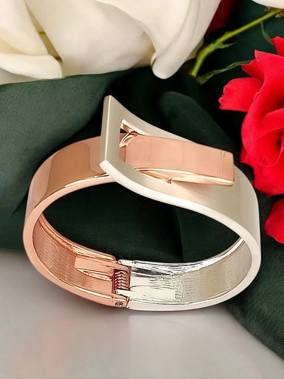 Women Rose Gold Plated Cuff Bracelet