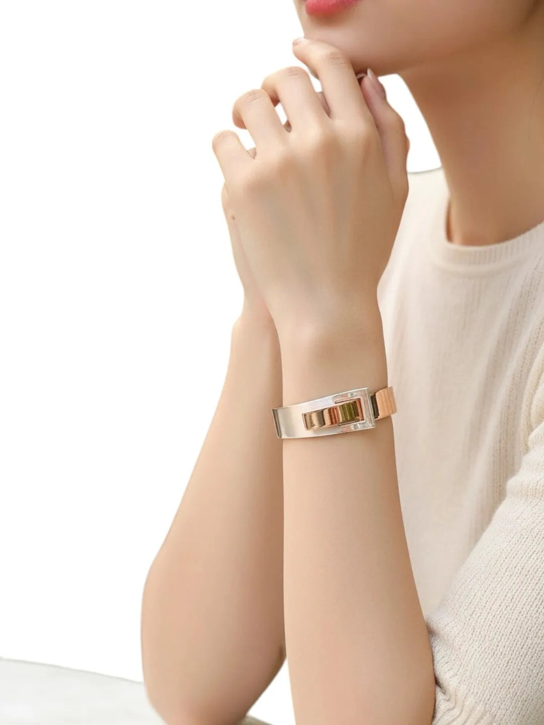 Women Rose Gold Plated Cuff Bracelet