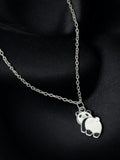 Silver-Plated Cute Panda Necklace