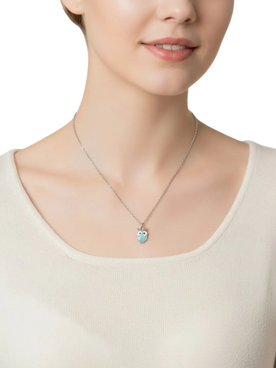 Silver-Plated Tri Owl Shaped Necklace