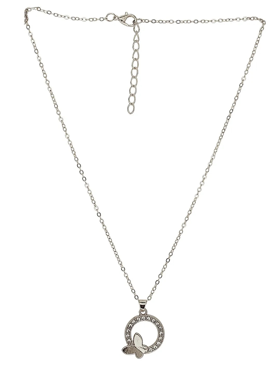 Silver-Plated Butterfly Charm Necklace
