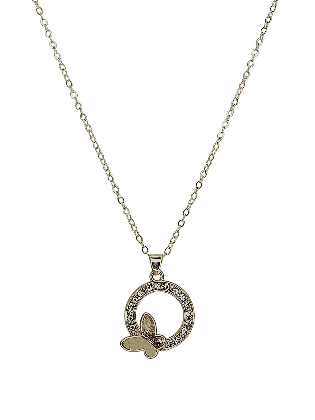 Silver-Plated Butterfly Charm Necklace