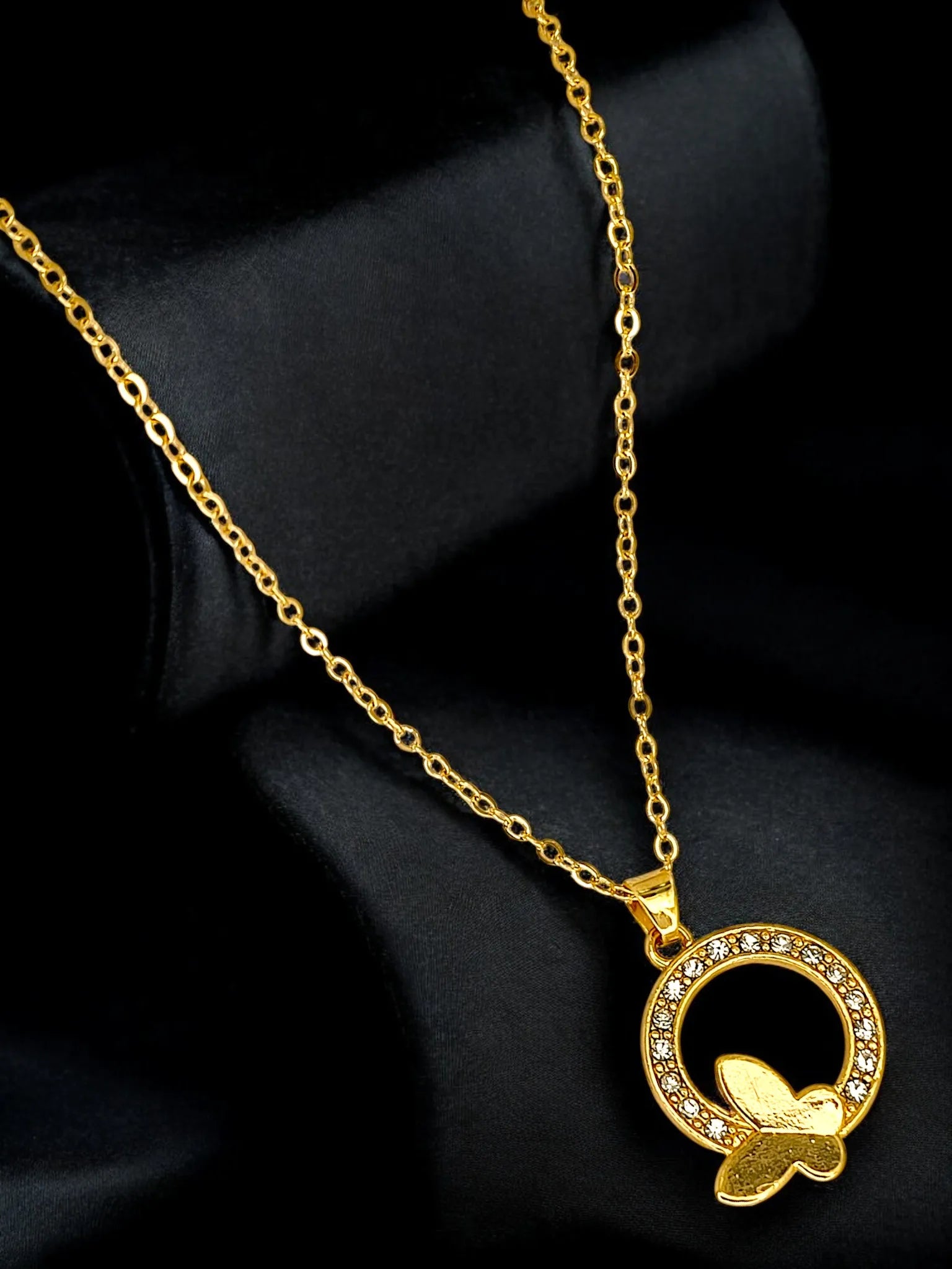 Gold-Plated Butterfly Charm Necklace