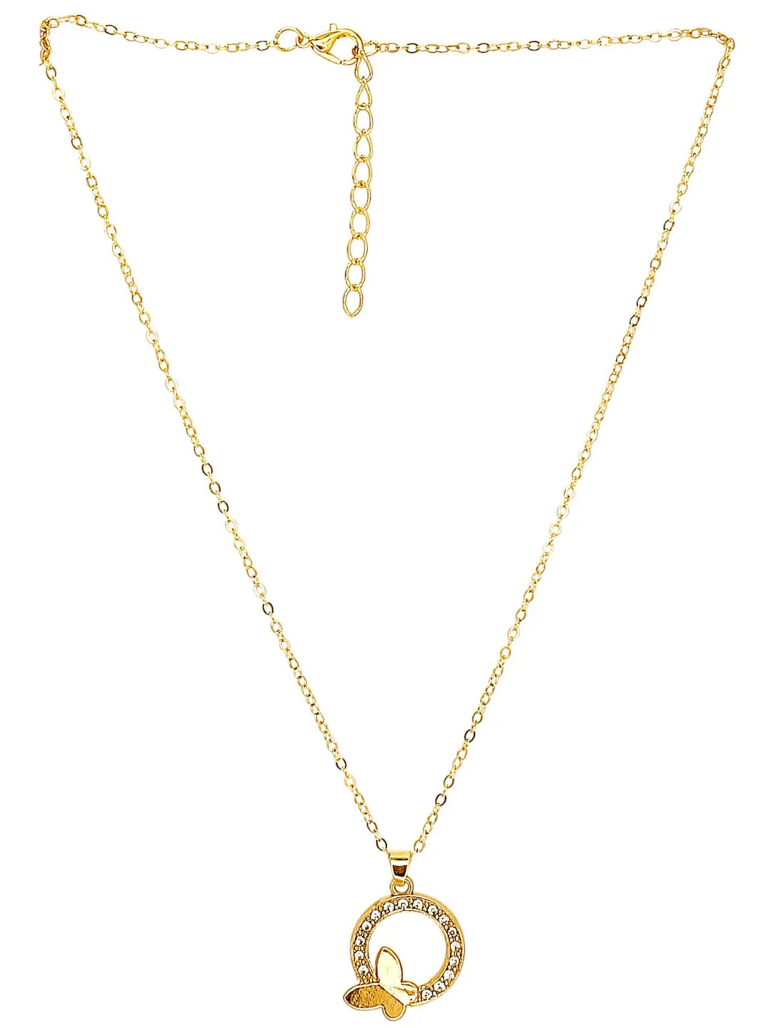 Gold-Plated Butterfly Charm Necklace