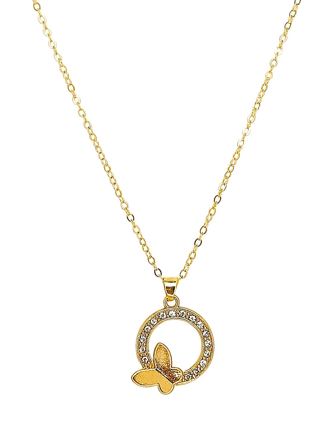 Gold-Plated Butterfly Charm Necklace