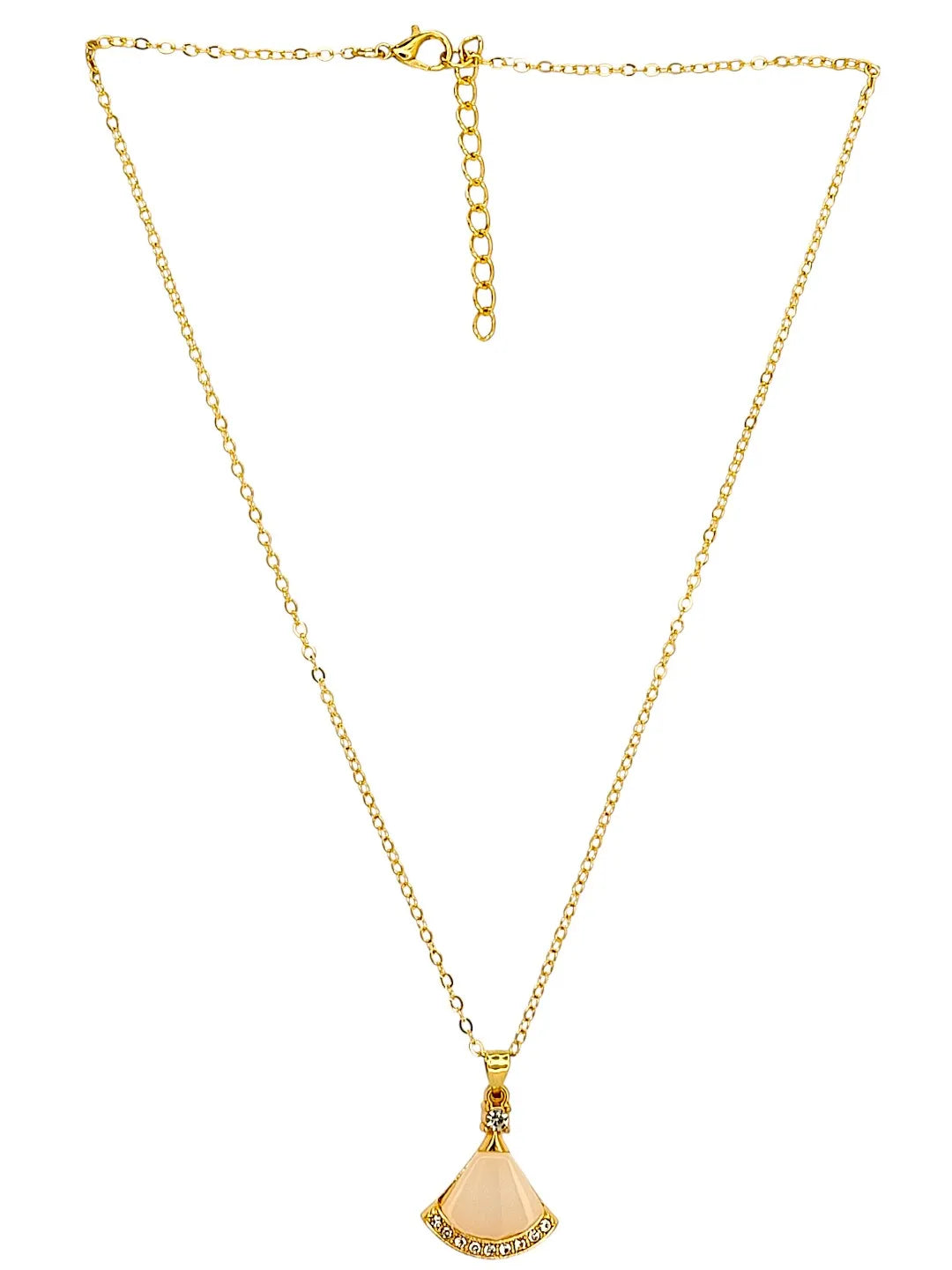 Gold Plated Monalisa CZ Pendant Chain For Women and Girls