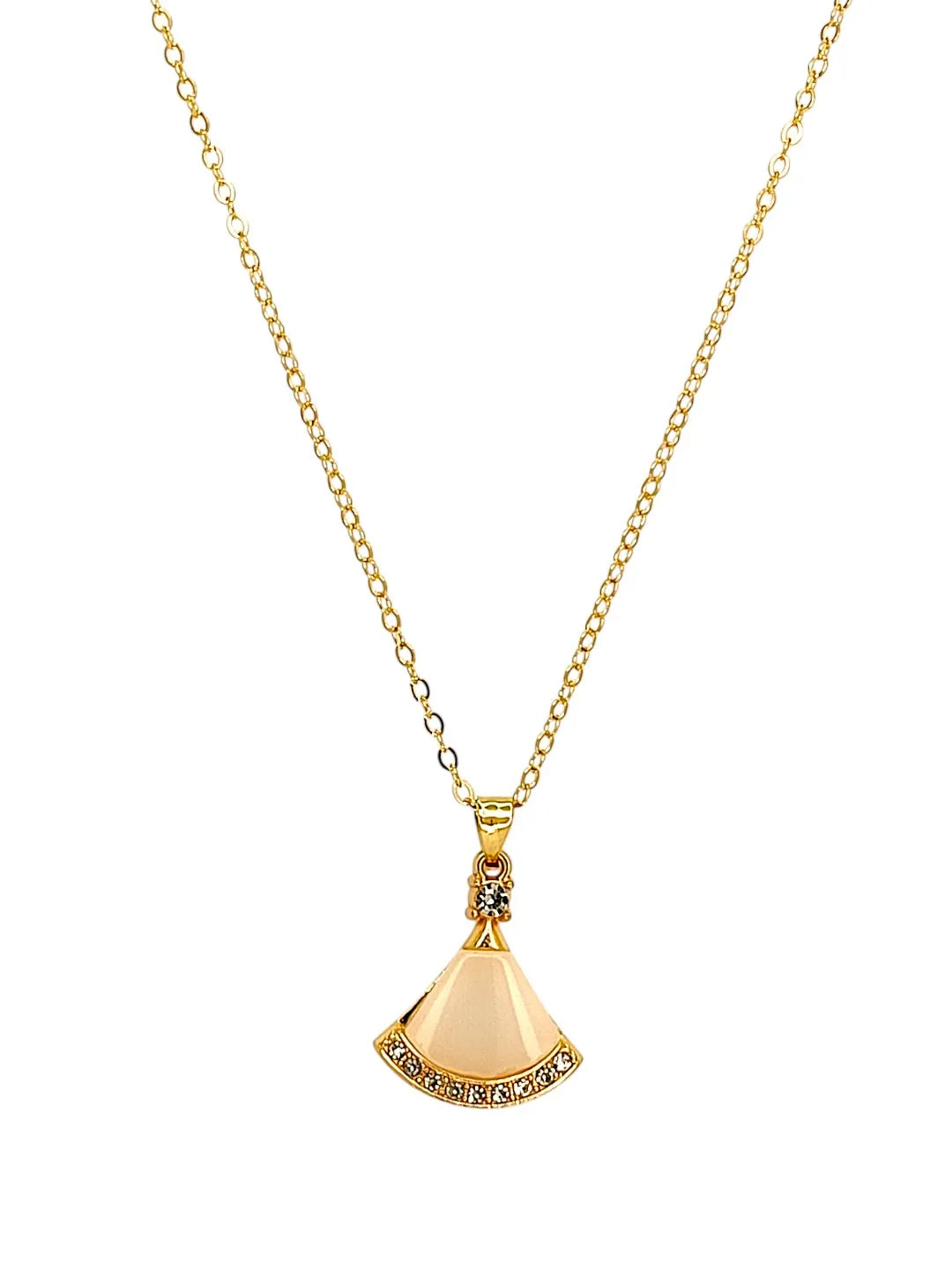 Gold Plated Monalisa CZ Pendant Chain For Women and Girls