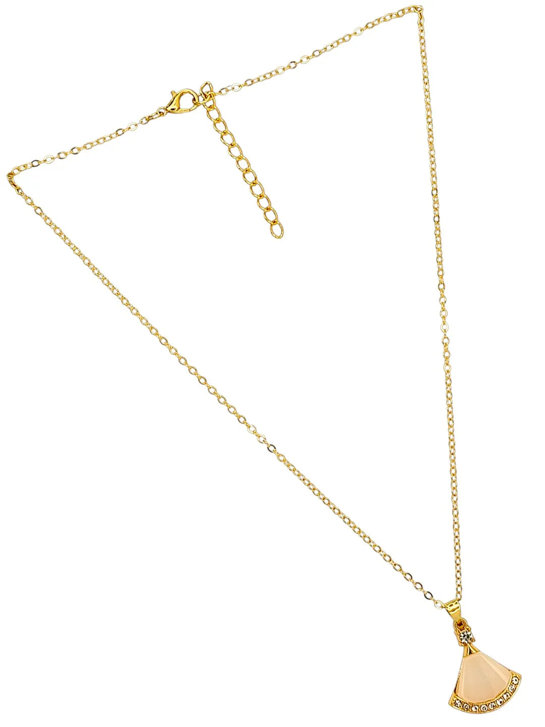 Gold Plated Monalisa CZ Pendant Chain For Women and Girls