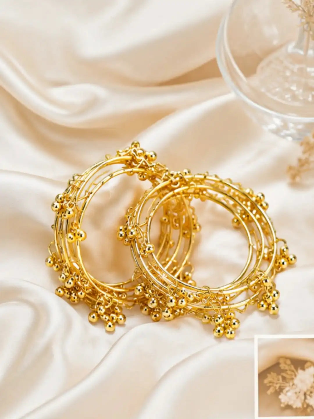 Gold Plated Set Of 8 Kashmiri Ghungroo Bangles