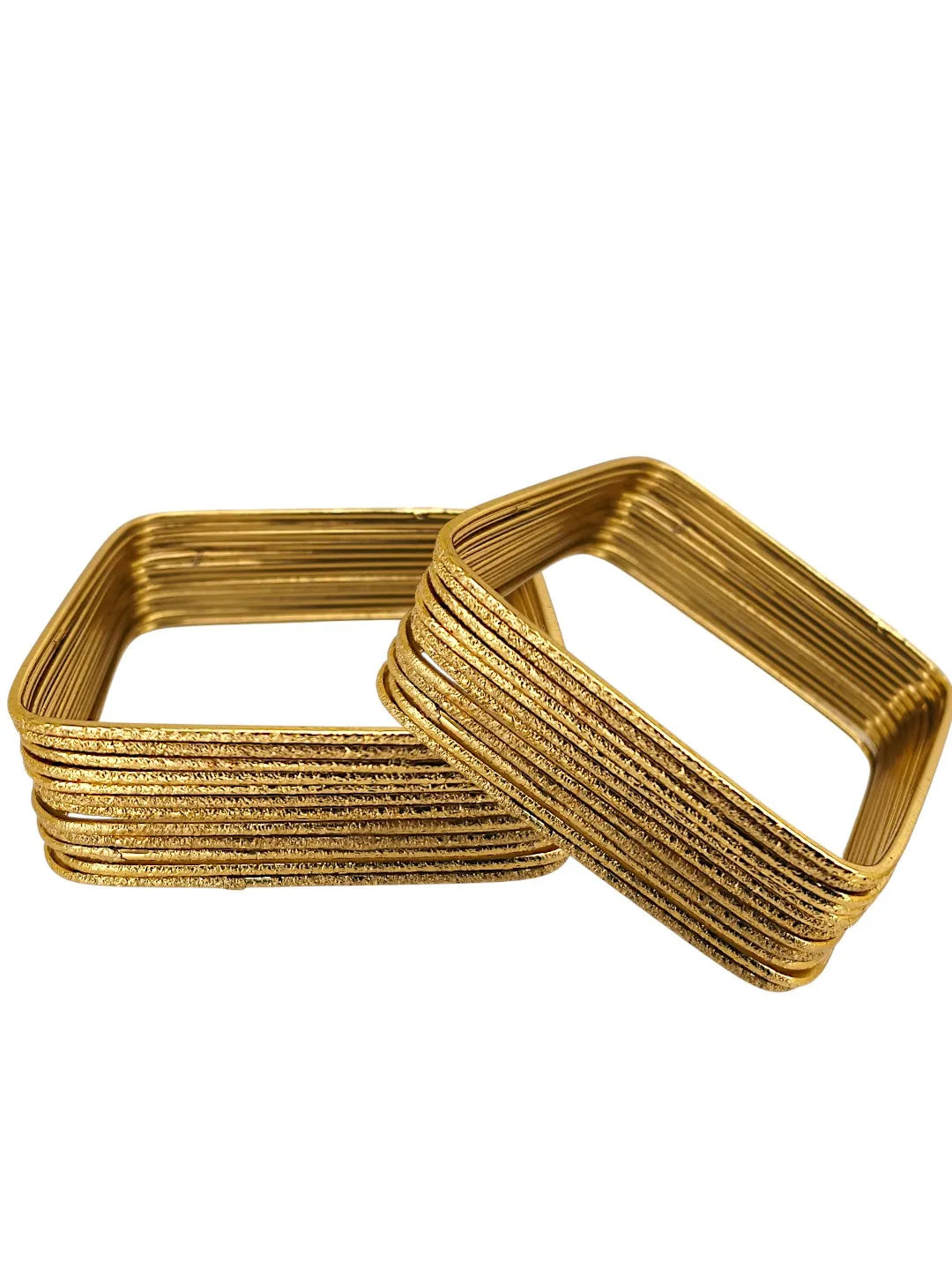 Set Of 24 Gold Plated Square Shimmer Bangles Set