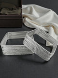 Set Of 24 Silver Plated Square Shimmer Bangles Set