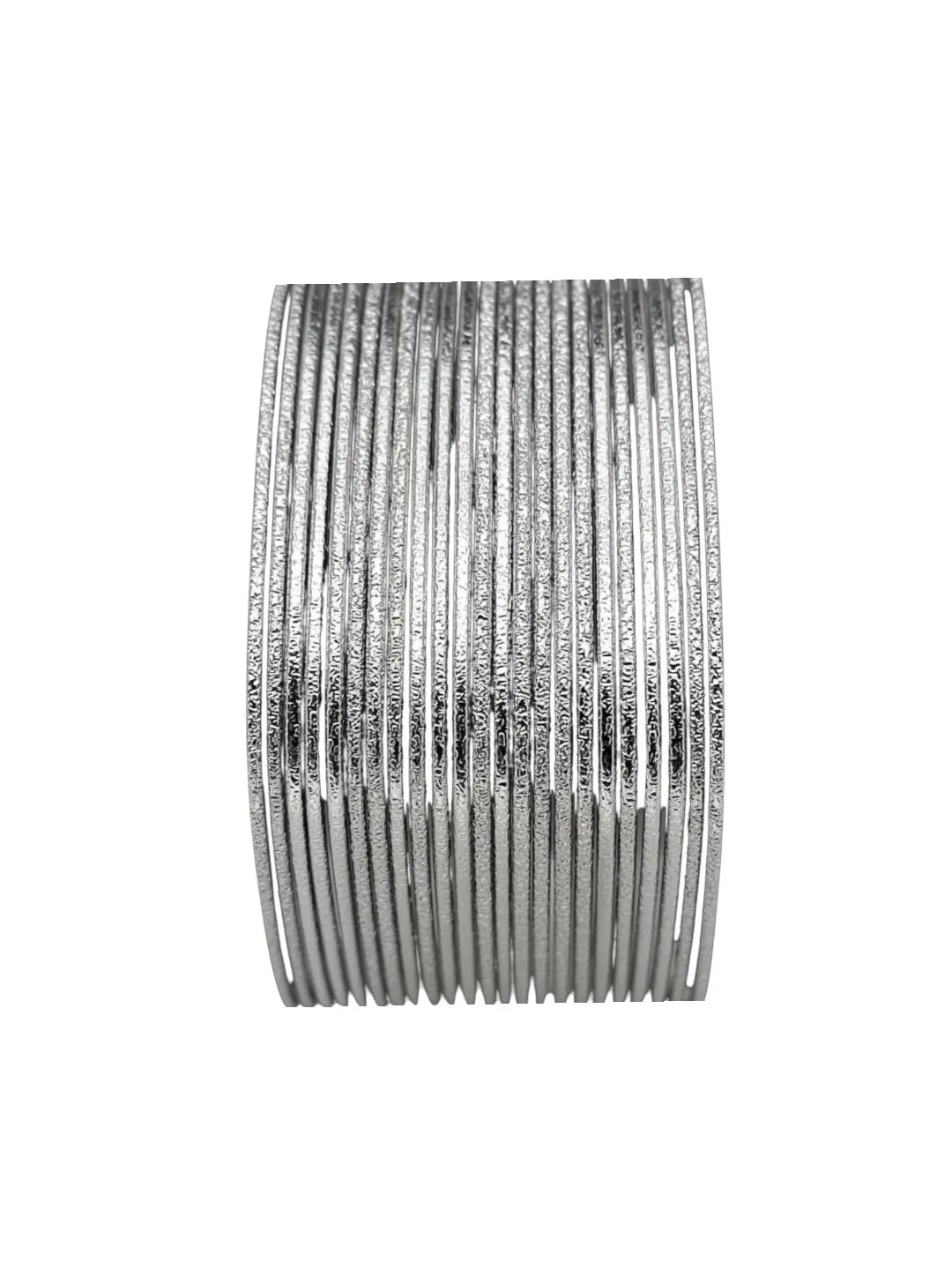 Set Of 24 Silver Plated Square Shimmer Bangles Set