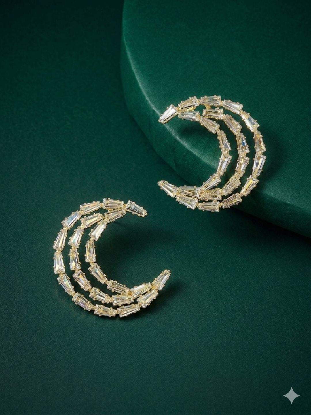 Silver Plated CZ Tassel Earrings