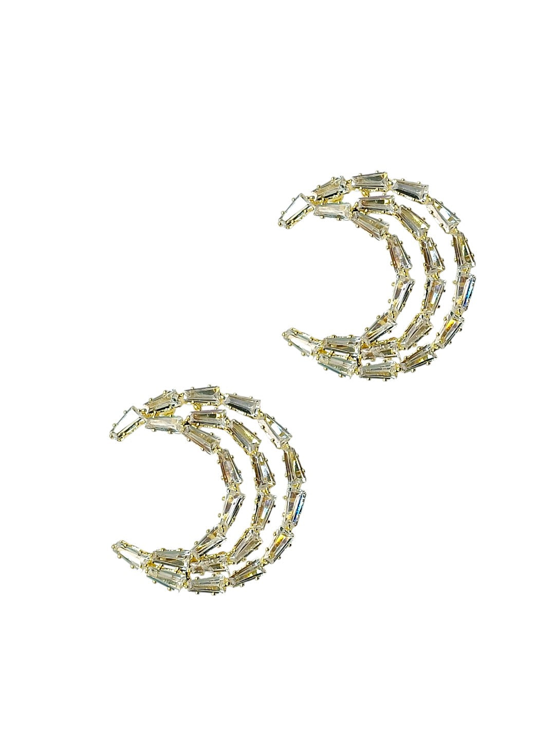 Silver Plated CZ Tassel Earrings