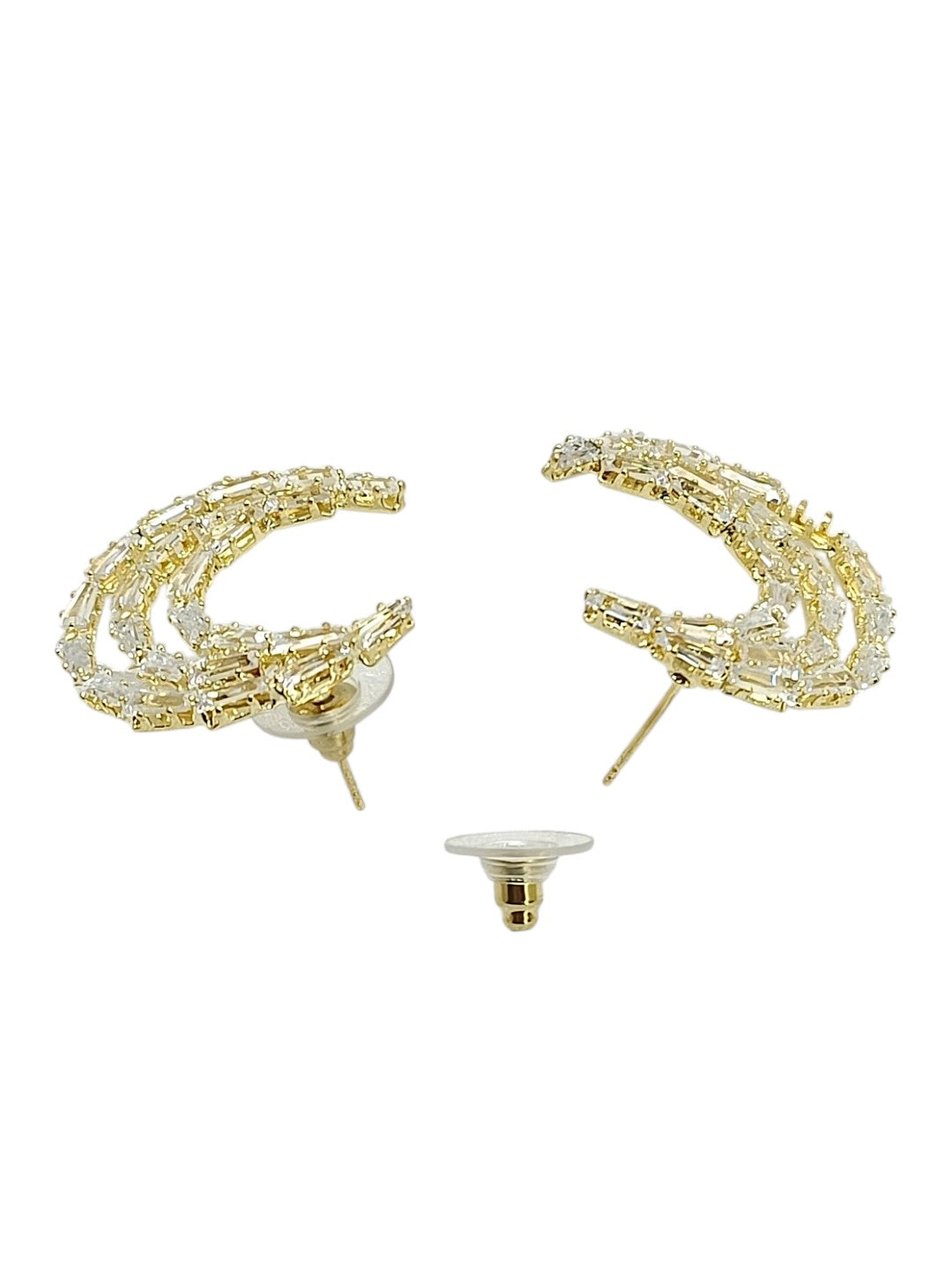 Silver Plated CZ Tassel Earrings