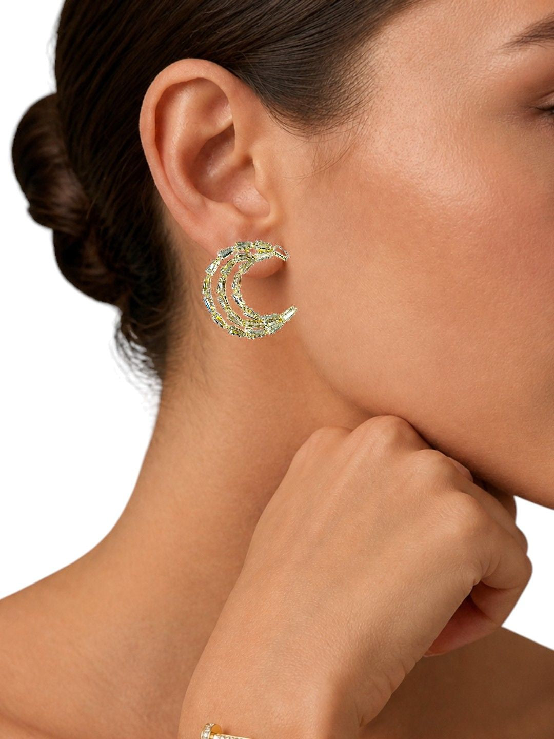 Silver Plated CZ Tassel Earrings