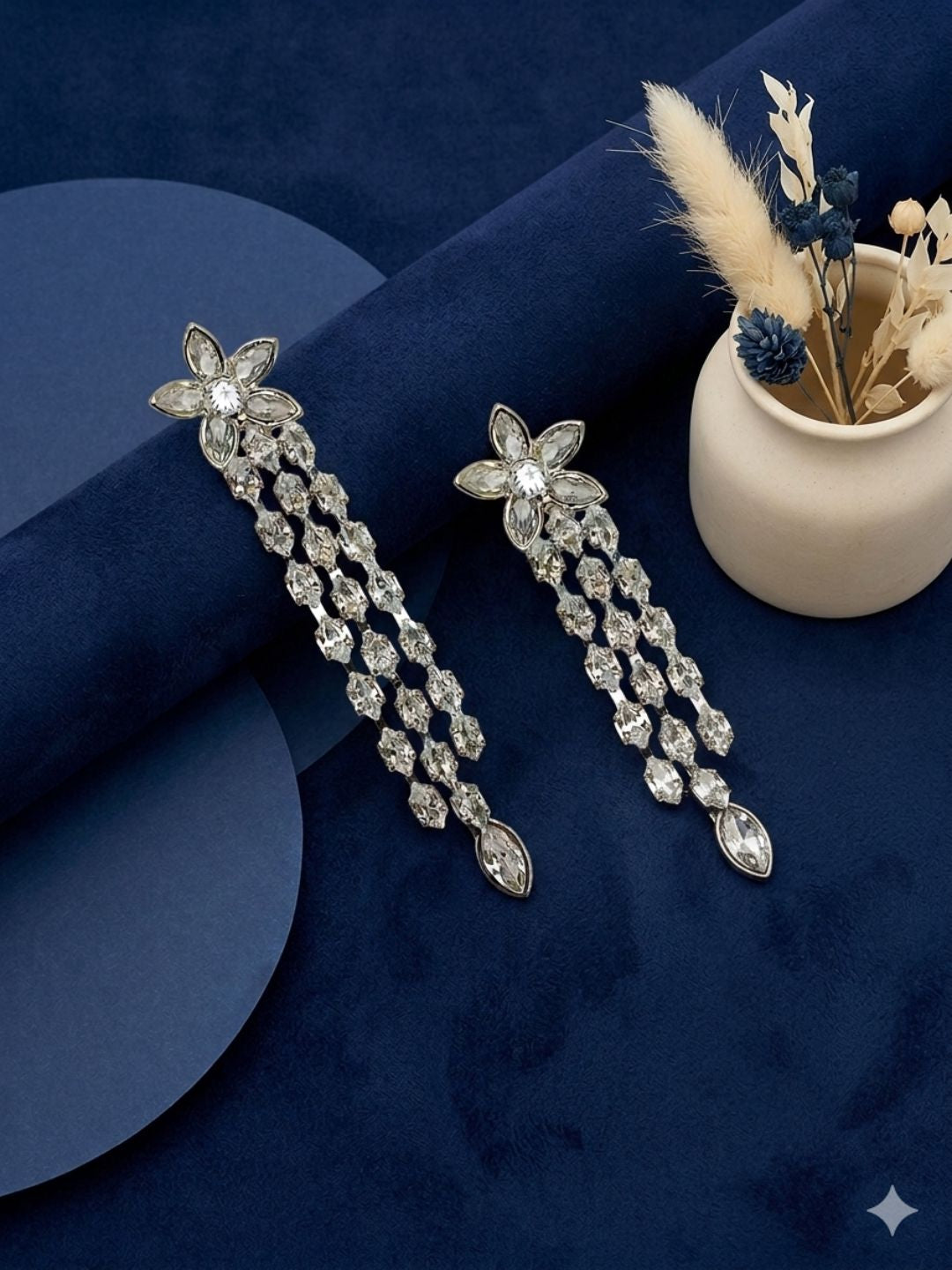 Gold Plated Baguette CZ Earrings