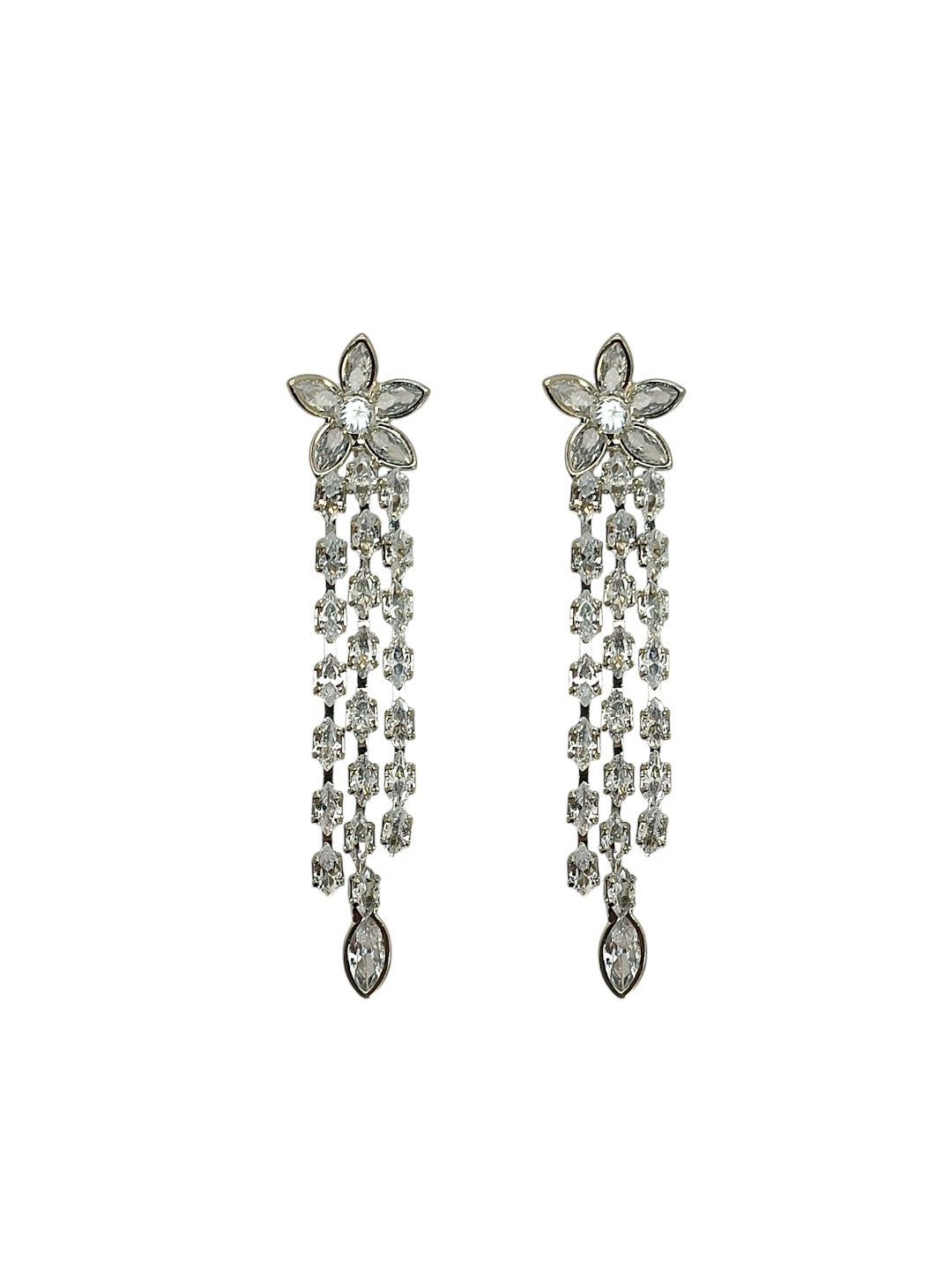 Gold Plated Baguette CZ Earrings