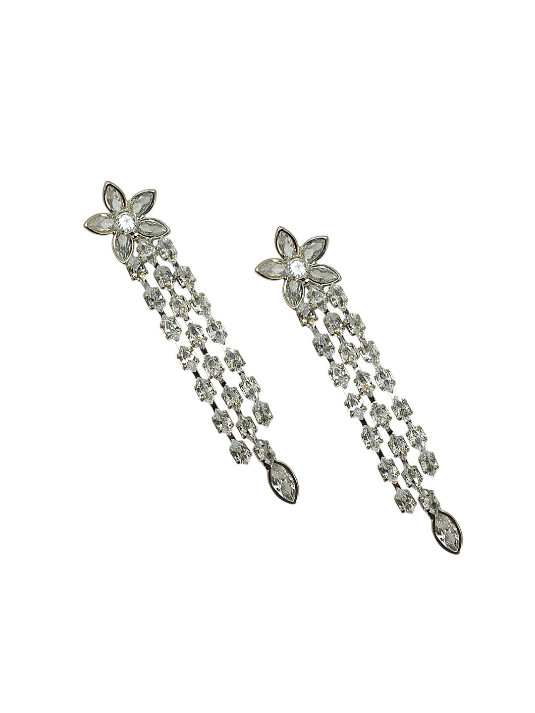 Gold Plated Baguette CZ Earrings