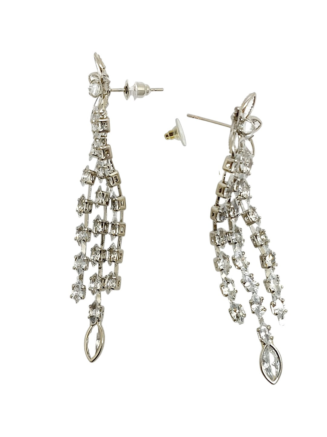 Gold Plated Baguette CZ Earrings