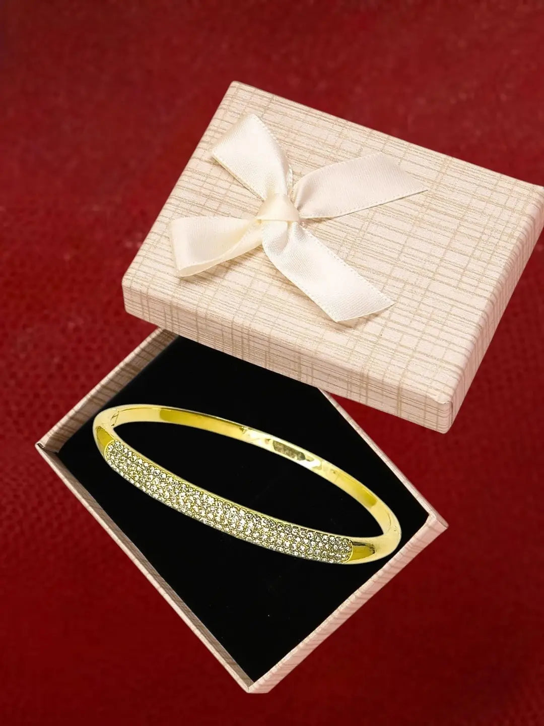 Gold Plated Anti Tarnish CZ Nail Design Bracelet