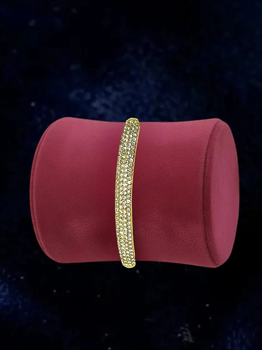 Rose Gold Plated Anti Tarnish CZ Nail Design Bracelet