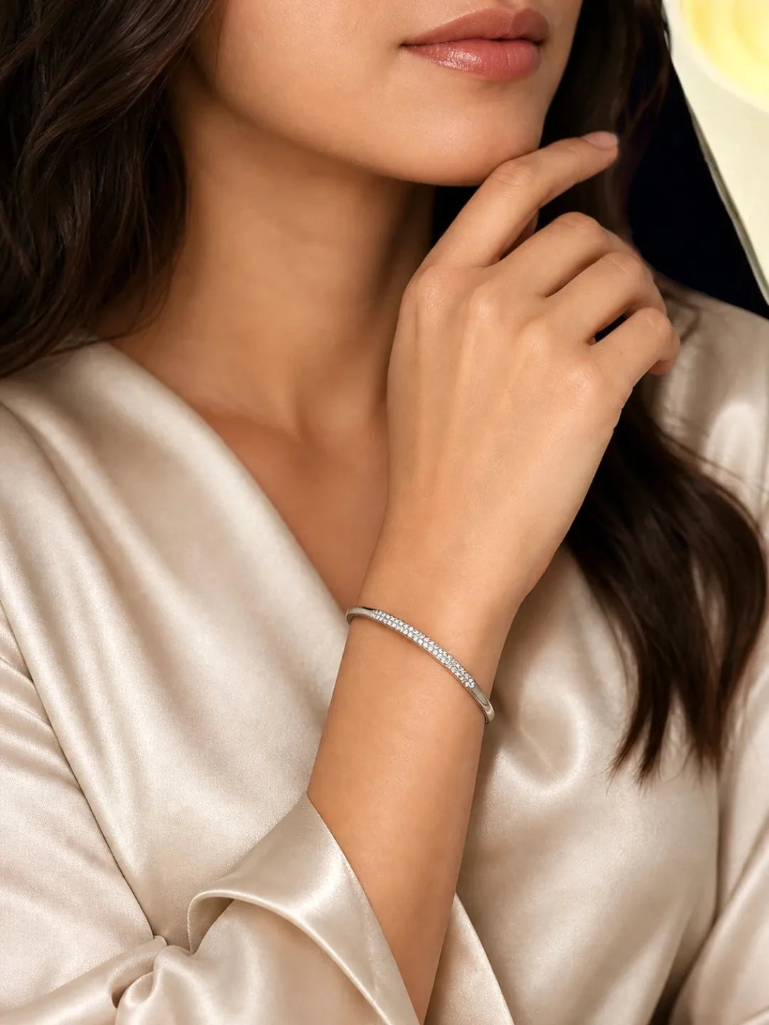 Silver Plated Anti Tarnish Pave CZ Bracelet