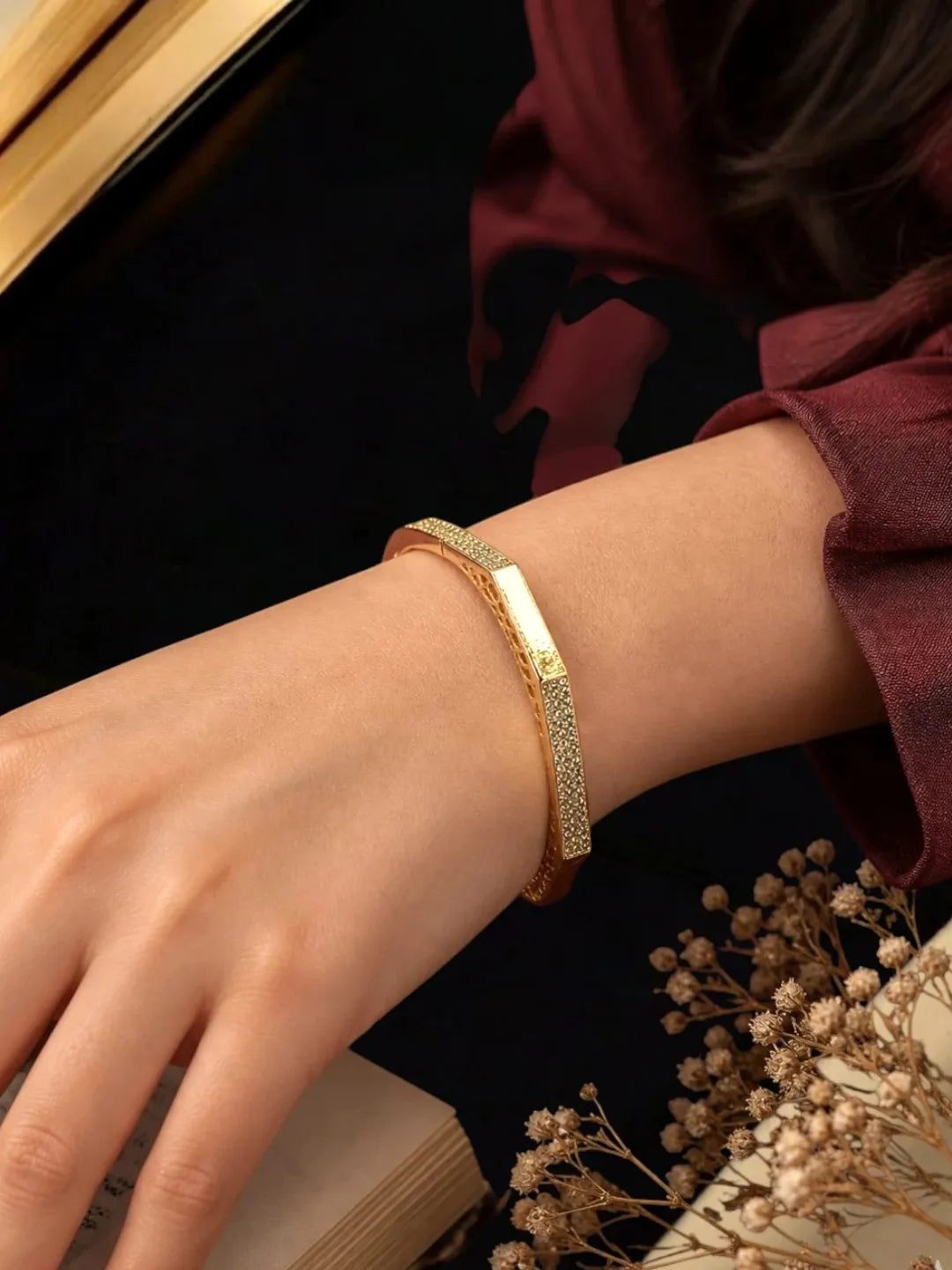 Gold Plated Anti Tarnish Pave CZ Bracelet