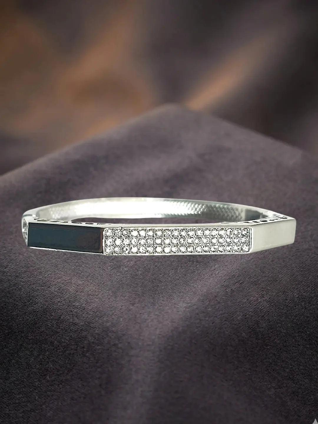 Silver Plated Octagonal Anti Tarnish CZ  Bracelet