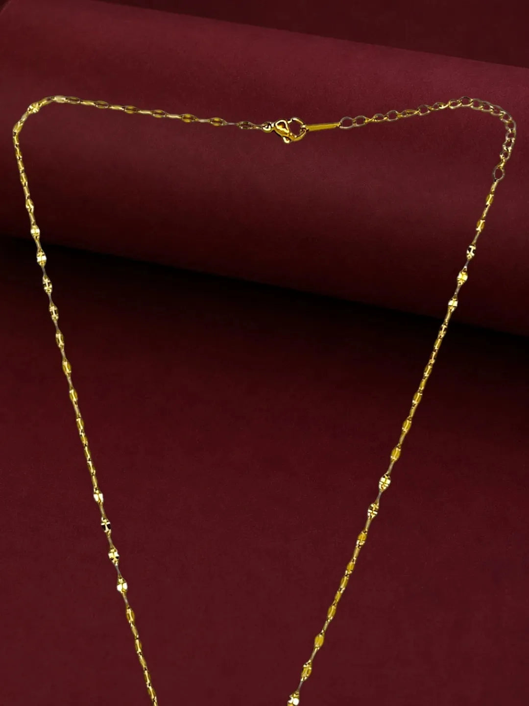Gold Plated CZ Heart Pendant With Chain