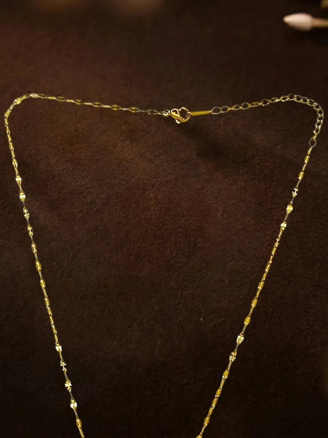 Gold Plated CZ Lock Pendant With Chain