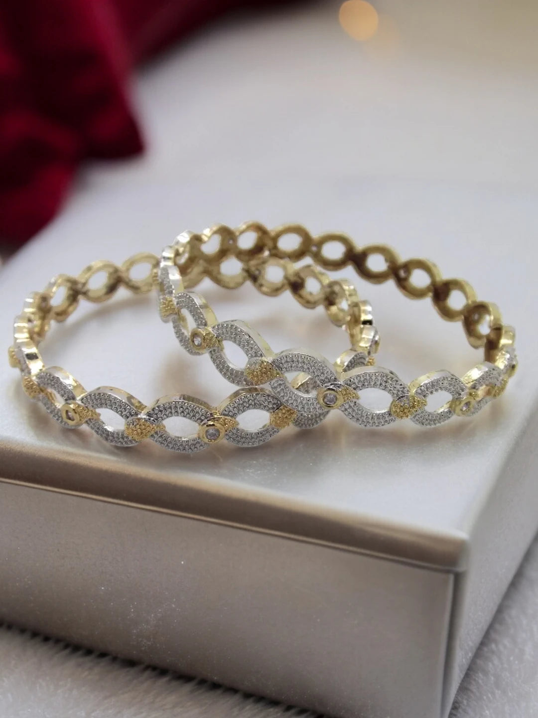 Gold Plated Infinity Bangles