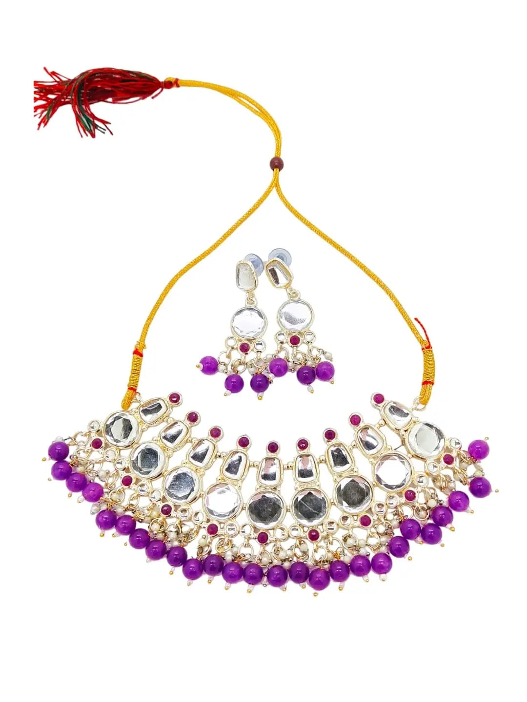 Puple Kundan Jewellery Set
