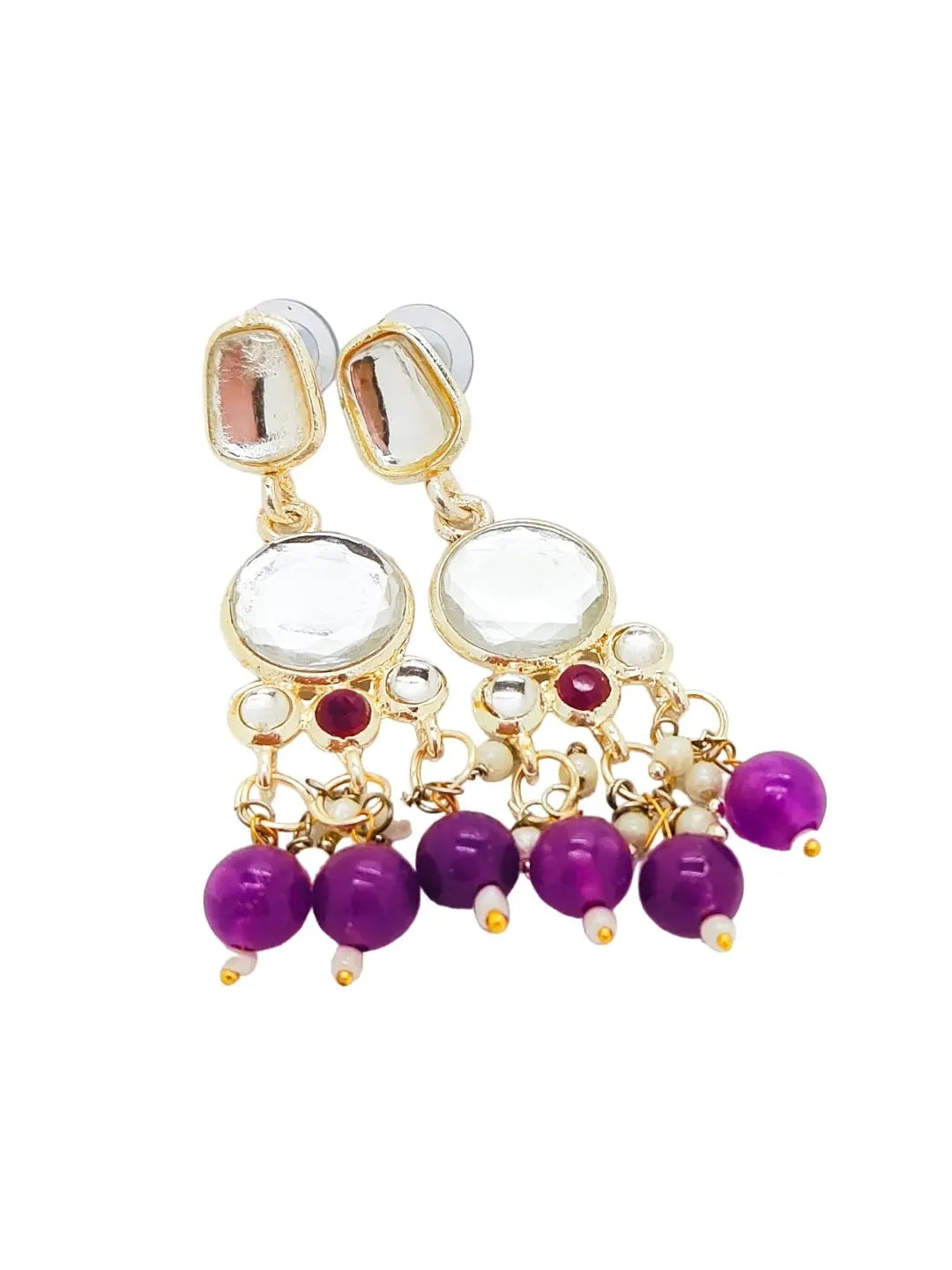 Puple Kundan Jewellery Set